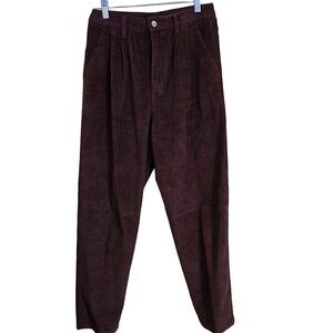 J. Peterman 6 Whale Chocolate Brown Wide Whale Pleated Front Pants Size 4
